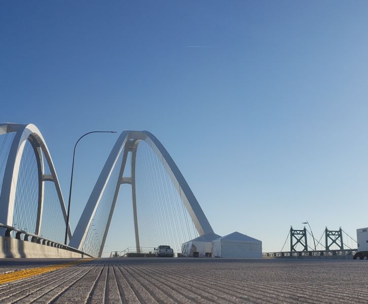 A beautiful view of the new bridge after its completion. 