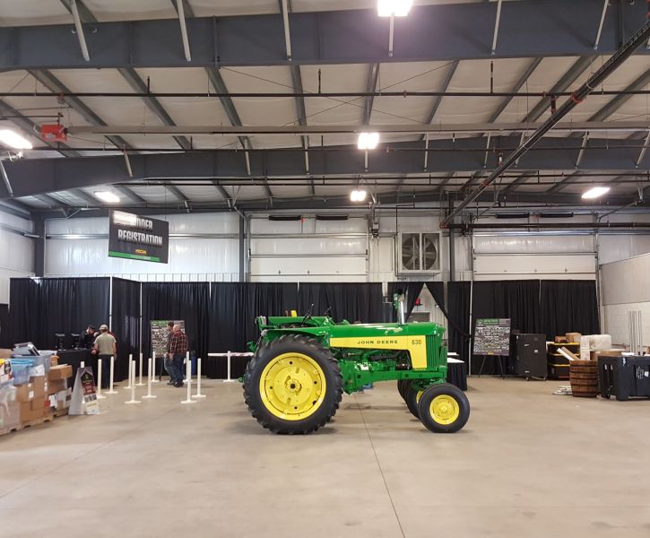 A showcase event with a John Deere Tractor.