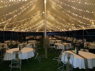 Black Edison String Tent Lighting - Atlanta Party Rentals