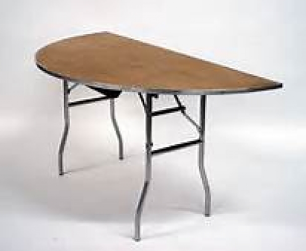 5' Half round plywood top table