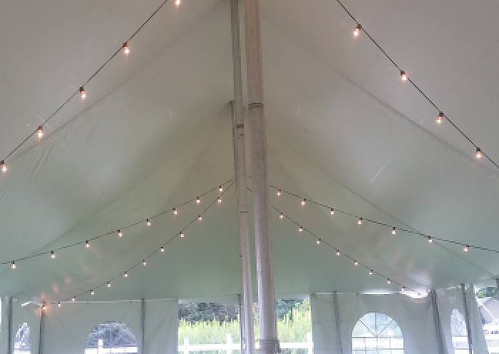 Cafe Light Strings in Tent